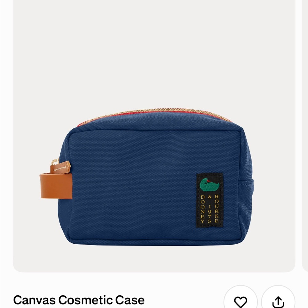 Dooney & Bourke Navy Blue Bag Unisex Canvas Pouch Cosmetic Case NWT